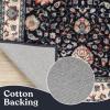 Superior Washable Indoor Large Area Rug, Nylon, Home Decor, Living Room, Bedroom, Hallway, Office, Machine Wash, Durable Cotton Backing, Traditional, Zadar Collection, 10′ x 14′, Navy Blue/Ivory(A Navy Blue – Ivory)