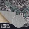 Superior Washable Indoor Large Area Rug, Nylon, Home Decor, Living Room, Bedroom, Hallway, Office, Machine Wash, Durable Cotton Backing, Traditional, Zadar Collection, 10′ x 14′, Navy Blue/Ivory(Turquoise)