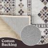 Superior Washable Indoor Large Area Rug, Nylon, Home Decor, Living Room, Bedroom, Hallway, Office, Machine Wash, Durable Cotton Backing, Traditional, Zadar Collection, 10′ x 14′, Navy Blue/Ivory(Ivory)