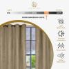 Superior Waverly Blackout Curtain Set of 2, Thermal Insulated Panel Pair with Grommet Top Header, Beautiful Embossed Wave Room Darkening Drapes, Available in 4 Lengths – Ivory, 52”x84” each(Tan)