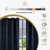 Superior Waverly Blackout Curtain Set of 2, Thermal Insulated Panel Pair with Grommet Top Header, Beautiful Embossed Wave Room Darkening Drapes, Available in 4 Lengths – Ivory, 52”x84” each(Navy Blue)
