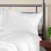 Superior White Down Alternative Pillow 2-Pack, Premium Hypoallergenic Microfiber Fill, Medium Density for Back, Stomach, and Side Sleepers – Standard Size, Striped White(Standard (Set of 2))