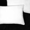 Superior White Down Alternative Pillow 2-Pack, Premium Hypoallergenic Microfiber Fill, Medium Density for Back, Stomach, and Side Sleepers – Standard Size, Striped White(Standard (Set of 4))
