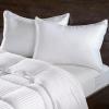 Superior White Down Alternative Pillow 2-Pack, Premium Hypoallergenic Microfiber Fill, Medium Density for Back, Stomach, and Side Sleepers – Standard Size, Striped White(King (Set of 2))