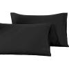 100% Egyptian Cotton 1500 Thread Count Oversized Standard Pillowcase Set Solid, White(Black)