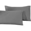 100% Egyptian Cotton 1500 Thread Count Oversized Standard Pillowcase Set Solid, White(Gray)