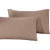 100% Egyptian Cotton 1500 Thread Count Oversized Standard Pillowcase Set Solid, White(Taupe)