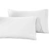 100% Egyptian Cotton 1500 Thread Count Oversized Standard Pillowcase Set Solid, White(White)