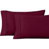 1200 Thread Count 100% Egyptian Cotton, Soft and Breathable, 2-Piece King Pillowcase Set Solid, White(Burgundy)