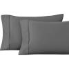 1200 Thread Count 100% Egyptian Cotton, Soft and Breathable, 2-Piece King Pillowcase Set Solid, White(Charcoal)