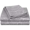 SUPERIOR 3 Piece Cotton Blend Paisley Duvet Cover Set, King/California King, Navy Blue(Dark Grey)