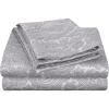 SUPERIOR 3 Piece Cotton Blend Paisley Duvet Cover Set, King/California King, Navy Blue(Gray)
