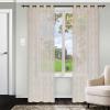SUPERIOR Argyle Sheers Grommet Header Set of 2 Curtain Panels, Linen(Beige)