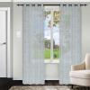 SUPERIOR Argyle Sheers Grommet Header Set of 2 Curtain Panels, Linen(Mint)