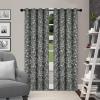 SUPERIOR Blackout Curtains, Room Darkening Window Accent for Bedroom, Sun Blocking, Thermal, Modern Bohemian Curtains, Leaves Collection, Set of 2 Panels, Rod Pocket – 52 in x 63 in, Nickel Black