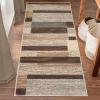 SUPERIOR Indoor Area Rug, Foam Backed, Modern Geometric Patchwork Floor Decor for Bedroom, Office, Living Room, Entryway, Hardwood Floors, Rockwood Collection, 10′ x 14′, Chocolate(Slate)