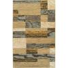 SUPERIOR Indoor Area Rug, Foam Backed, Modern Geometric Patchwork Floor Decor for Bedroom, Office, Living Room, Entryway, Hardwood Floors, Rockwood Collection, 10′ x 14′, Chocolate(Light Blue-beige)