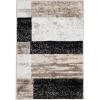 SUPERIOR Indoor Area Rug, Foam Backed, Modern Geometric Patchwork Floor Decor for Bedroom, Office, Living Room, Entryway, Hardwood Floors, Rockwood Collection, 10′ x 14′, Chocolate(Ivory Beige)