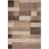 SUPERIOR Indoor Area Rug, Foam Backed, Modern Geometric Patchwork Floor Decor for Bedroom, Office, Living Room, Entryway, Hardwood Floors, Rockwood Collection, 10′ x 14′, Chocolate(Beige)