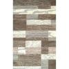 SUPERIOR Indoor Area Rug, Foam Backed, Modern Geometric Patchwork Floor Decor for Bedroom, Office, Living Room, Entryway, Hardwood Floors, Rockwood Collection, 10′ x 14′, Chocolate(Light Blue-ivory)
