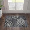 SUPERIOR Indoor Small Area Rug for Bedroom, Living/Dining Room, Entryway, Office, Farmhouse Aesthetic Floor Throw, Modern Floral Geometric Decor, Jute Backing, Leigh Collection, 3′ x 5′, Multi-colored(Slate)