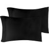 Standard Pillowcases 300-Thread Long-Staple Combed Cotton Sateen, 2-Piece Set, White(Black)