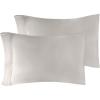 Standard Pillowcases 300-Thread Long-Staple Combed Cotton Sateen, 2-Piece Set, White(Light Grey)