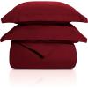 Superior 100% Cotton, 300 Thread Count Wrinkle Free, Easy Care 3 Piece – King/California King Duvet Cover Set, Ivory(Burgundy)