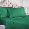 Superior 100% Egyptian Cotton 300 Thread Count Striped Bed Sheet Set, 1 Elastic Deep Pocket Fitted Sheet, 1 Flat Sheet, 2 Pillowcases, Soft Bedding, Sateen Weave, Hunter Green, Queen(Hunter Green)