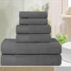 Superior 100% Egyptian Cotton 500 GSM 6 Piece Towel Set, 2 Face, 2 Hand, 2 Towels, Ideal For Bathroom, Kitchen or Beach, Quick Dry, Jacquard and Solid, Mid-Weight, Coral(Grey)