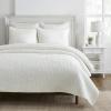 Superior 100% Silk Pick Stitch 3-Piece Quilt Set, 1 Medium Weight All-Season Coverlet, 2 Pillow Shams, Luxury Sets, Handmade Comfy Home Bedding, Cotton Fill, Bella Collection, Queen Size, Light Brown(Off White)
