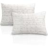 Superior 2 Piece Pillow Set, Breathable, Cooling, Rayon From Bamboo Removable Zipper Cover, Throw Pillow, For Comfortable Sleep, Neck, Side, Back Support, Shredded Memory Foam Filling, 19″ x 36″, King(Queen (2-Pack))