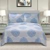 Superior 300 Thread Count Cotton Print Duvet Cover Set Reversible Full/Queen, Maywood Blue(Crawford)