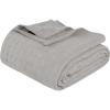Superior Basketweave Cotton Blanket, Basket Weave Design, Soft, Comfy Cover for Bed, Bedding, Bedroom, Couch Throw, Lounging, Modern Boho Medium Weighted Blankets, Throw Size, Gold(Silver)
