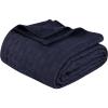 Superior Basketweave Cotton Blanket, Basket Weave Design, Soft, Comfy Cover for Bed, Bedding, Bedroom, Couch Throw, Lounging, Modern Boho Medium Weighted Blankets, Throw Size, Gold(Navy Blue)
