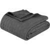 Superior Basketweave Cotton Blanket, Basket Weave Design, Soft, Comfy Cover for Bed, Bedding, Bedroom, Couch Throw, Lounging, Modern Boho Medium Weighted Blankets, Throw Size, Gold(Charcoal)