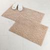 Superior Bath Rug Set, Small Area Rugs for Bathroom, Kitchen Decor, Machine Washable, Non-Slip Bathmat Rug, High-Low Jacquard Mat, Geometric Diamond Accent, Brou Collection, Set of 2, Medium, Ivory(Beige – Brou)