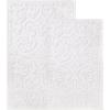Superior Bath Rug Set, Small Area Rugs for Bathroom, Kitchen Decor, Machine Washable, Non-Slip Bathmat Rugs, Fluffy, Tufted Shag, Striped Accent Rug, Inaya Collection, Set of 2, Large, White/Grey(White – Vene)