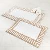 Superior Bath Rug Set, Small Area Rugs for Bathroom, Kitchen Decor, Machine Washable, Non-Slip Bathmat Rugs, Fluffy, Tufted Shag, Striped Accent Rug, Inaya Collection, Set of 2, Large, White/Grey(White – Beige)