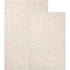 Superior Bath Rug Set, Small Area Rugs for Bathroom, Kitchen Decor, Machine Washable, Non-Slip Bathmat Rugs, Fluffy, Tufted Shag, Striped Accent Rug, Inaya Collection, Set of 2, Large, White/Grey(Ivory – Vene)