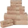 Superior Bath Towel Set, Rayon From Bamboo Cotton Blend, Ideal for Bathroom, Guest Bathroom, and Beach, Modern Style with Solid Dobby Border, Includes 2 Pieces; Bath Towels, Bath Towel, Salmon(Sand)