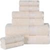Superior Bath Towel Set, Rayon From Bamboo Cotton Blend, Ideal for Bathroom, Guest Bathroom, and Beach, Modern Style with Solid Dobby Border, Includes 2 Pieces; Bath Towels, Bath Towel, Salmon(Ivory)