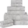 Superior Bath Towel Set, Rayon From Bamboo Cotton Blend, Ideal for Bathroom, Guest Bathroom, and Beach, Modern Style with Solid Dobby Border, Includes 2 Pieces; Bath Towels, Bath Towel, Salmon(Chrome)
