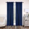 Superior Blackout Curtains, Room Darkening Window Accent for Bedroom, Sun Blocking, Thermal, Modern Bohemian Curtains, Leaves Collection, Set of 2 Panels, 8 Grommets, 52″ x 63″, Navy Blue
