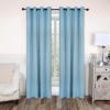 Superior Blackout Curtains, Room Darkening Window Accent for Bedroom, Sun Blocking, Thermal, Modern Bohemian Curtains, Leaves Collection, Set of 2 Panels, 8 Grommets, 52″ x 84″, Light Blue