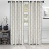 Superior Blackout Curtains, Room Darkening Window Accents, Sunblocking, Thermal, Modern Geometric Waves with Grommets, Curtain Set of 2 Panels 52″ x 108″, Silver(Mirror Brass)