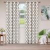 Superior Bohemian Trellis Quality Soft, Insulated, Thermal, Woven Blackout Grommet Printed Curtain Panel Pair (Set Of 2) 52″ x 63″ – White