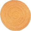 Superior Braided Dyed Jute Handwoven Indoor Area Rug, Jute Floor Decor For Living Room, Hallway, Entry, Dining Room, Bedroom, Office, Apartment, Hand-Woven Modern Farmhouse Rugs, 2′ 6″ x 8′, Navy Blue(Orange)
