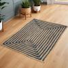 Superior Braided Dyed Jute Handwoven Indoor Area Rug, Jute Floor Decor For Living Room, Hallway, Entry, Dining Room, Bedroom, Office, Apartment, Hand-Woven Modern Farmhouse Rugs, 2′ 6″ x 8′, Navy Blue(Navy Blue)
