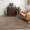 Superior Braided Dyed Jute Handwoven Indoor Area Rug, Jute Floor Decor for Entry, Kitchen, Living Room, Dining Room, Bedroom, Office, Apartment, Hand-Woven Modern Farmhouse Rugs, 4′ x 6′, Black